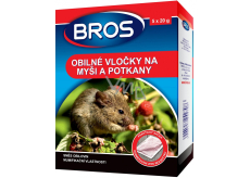 Bros Obilné vločky proti myšiam, potkanom a potkanom 5 x 20 g