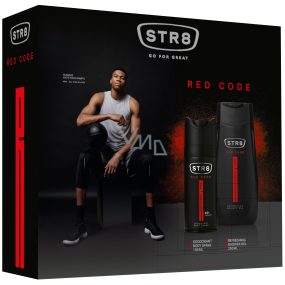 Str8 Red Code deodorant sprej pre mužov 150 ml + sprchový gél 250 ml, kozmetická sada