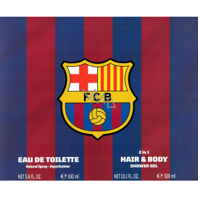 FC Barcelona toaletná voda pre mužov 100 ml + sprchový gél 300 ml, darčeková sada