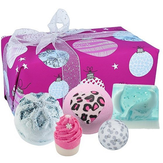 Bomb Cosmetics Báječná - Fab-Yule-ous šumivý balistik do kúpeľa 2 x 160 g + špalíček do kúpeľa 50 g + glycerínové mydlo 100 g + gulička 30 g, kozmetická sada