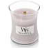 Woodwick Wild Violet - Divoká fialka vonná sviečka s dreveným knôtom a viečkom sklo malá 85 g