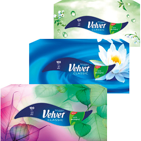 Velvet Classic 2vrstvové papierové vreckovky, 100 ks
