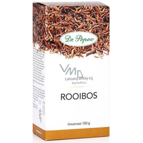 Dr. Popov Rooibos bylinný čaj bez kofeínu, s vysokým obsahom minerálnych látok a antioxidantov 100 g