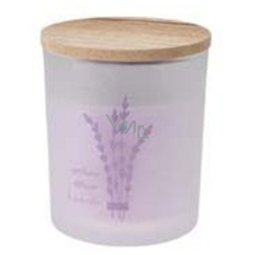 Emocio Lavender - Sviečka s vôňou levandule v skle s dreveným viečkom 88 x 100 mm 1 kus
