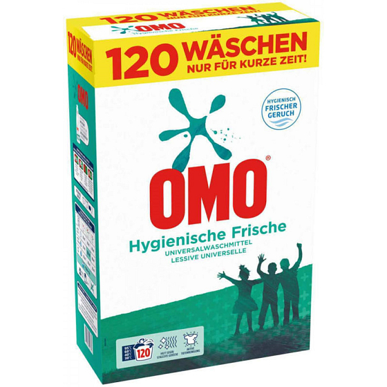 Omo Hygiene univerzálny prací prášok 120 dávok 7,8 kg
