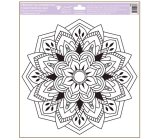 Lepiaca fólia na farby na sklo Mandala kvet 30 x 33,5 cm
