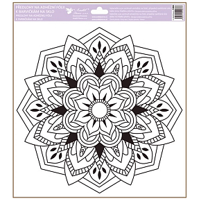 Lepiaca fólia na farby na sklo Mandala kvet 30 x 33,5 cm