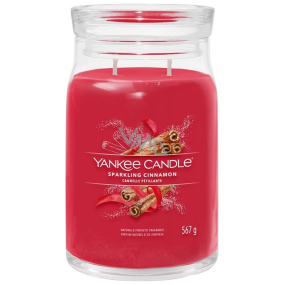 Yankee Candle Sparkling Cinnamon - sviečka s vôňou šumivej škorice Signature veľké sklo 2 knôty 567 g