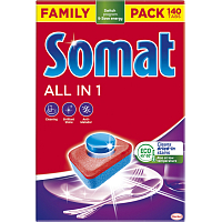 Somat tablety do umývačky All in 1, 140 ks