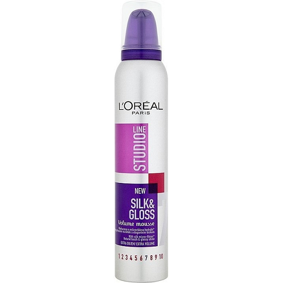 Loreal Paris Studio Line Silk & Gloss Volume Mousse objemová pena na vlasy 200 ml
