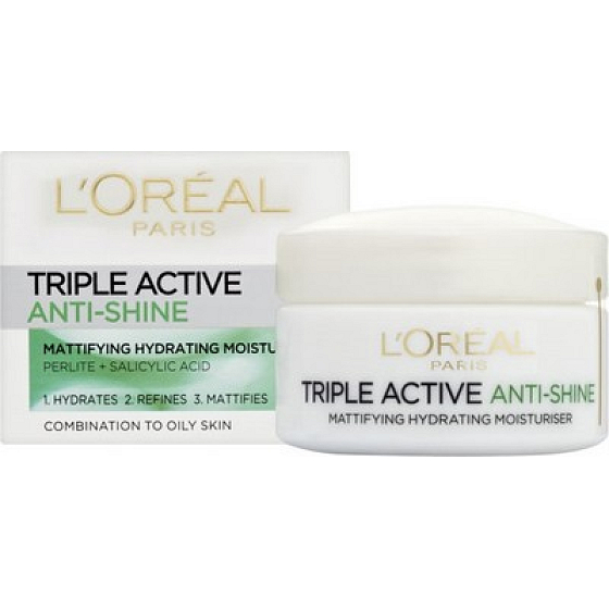 Loreal Paris Triple Active Anti-shine zmatňujúca hydratačná starostlivosť 50 ml