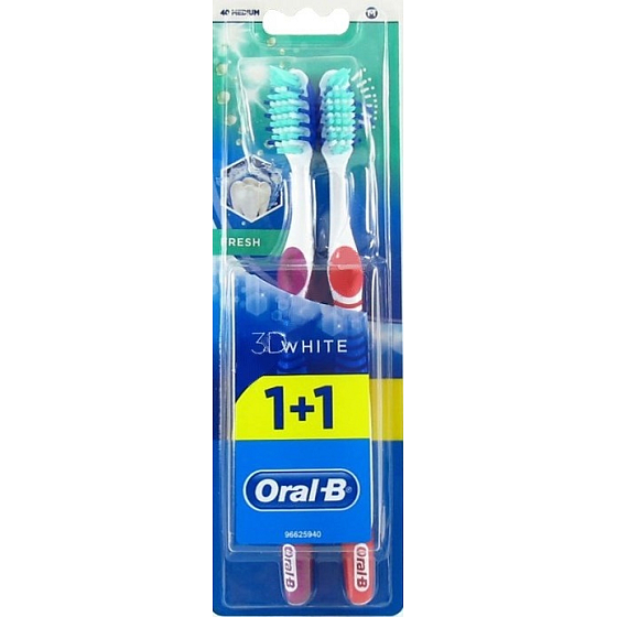 Oral-B 3D White Fresh strednej zubná kefka 1 + 1 kus