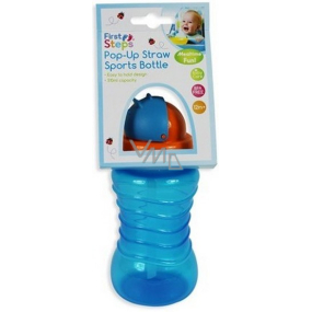 First Steps 12+ fľaša so slamkou pre deti modrá 310 ml