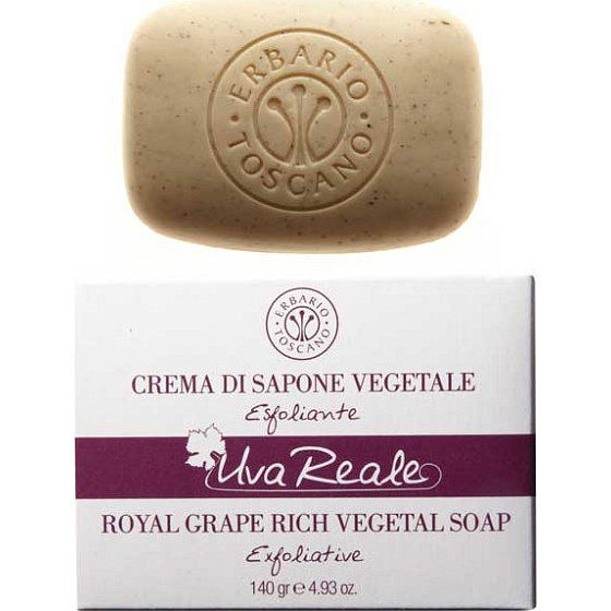 Erbario Toscano Strapec Bio exfoliačný toaletné mydlo proti starnutiu kože, vyživuje, zvláčňuje a spevňuje 140 g