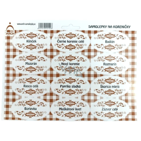 Arch Nálepky na korenie s hnedým ornamentom Clove 22 x 16 cm SK