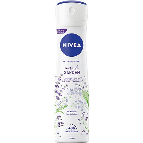 Nivea Miracle Garden Levander & Lily of The Valley 48h antiperspirant deodorant v spreji pre ženy 150 ml