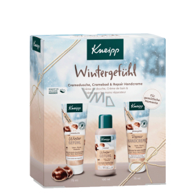 Kneipp Zimná starostlivosť sprchový krém 75 ml + krém na ruky 75 ml + pena do kúpeľa 100 ml, kozmetická sada pre ženy