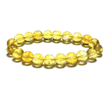 Citrín náramok elastický prírodný kameň, guľôčka 10 mm / 19 cm, kameň hojnosti, úspechu