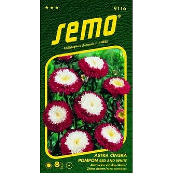 Semo Astra Čínska Pompon Red and White 0,5 g