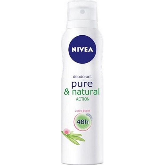 Nivea Pure & Natural Action s vôňou lotosu dezodorant sprej pre ženy 150 ml