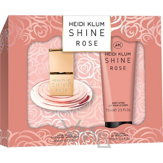 Heidi Klum Shine Rose toaletná voda 30 ml + telové mlieko 75 ml, darčeková sada
