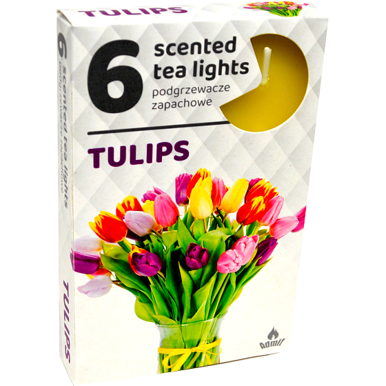 Čajové sviečky Tulipánové vonné čajové sviečky 6 kusov