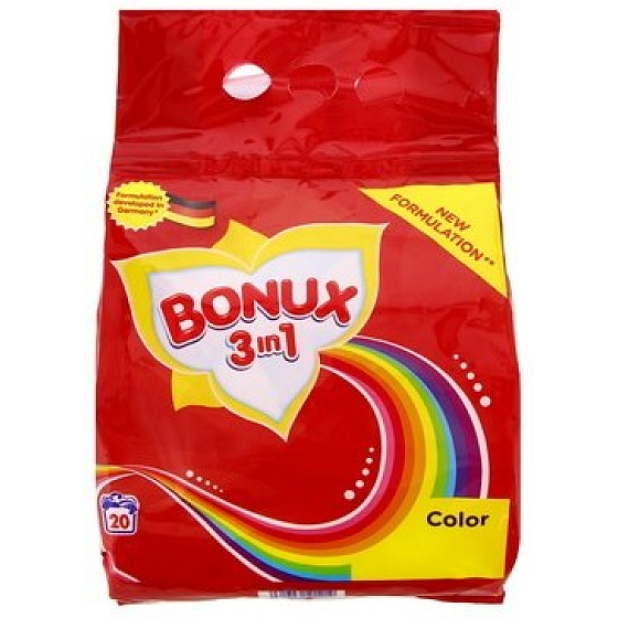 Bonux Color 3v1 prací prášok na farebnú bielizeň 20 dávok 1,5 kg