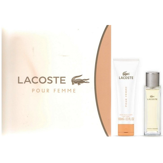 Lacoste pour Femme toaletná voda pre ženy 50 ml + telové mlieko 100 ml, darčeková sada