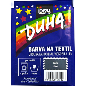 Ideal Dúha šedá, farba na textil na bavlnu, viskózu a ľan, na 300 g látky, 15 g