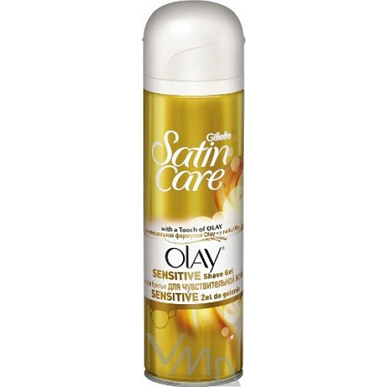 Gillette Satin Care With a Touch of Olay Sensitiv gél na holenie pre ženy 200 ml