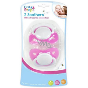 First Steps Bpa Free Ortodontické silikónové cumlík ružová 2 kusy