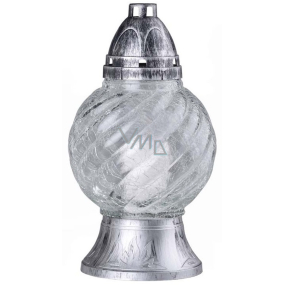 Bolsius Sklenená lampa Guľa strieborná 27 cm 90 g