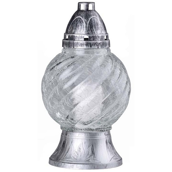 Bolsius Sklenená lampa Guľa strieborná 27 cm 90 g