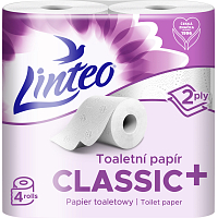 Linteo toaletný papier 2vrstvový, 4 role, 17 m rolka
