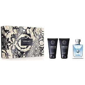 Versace Pour Homme toaletná voda 50 ml + balzam po holení 50 ml + sprchový gél 50 ml, darčeková sada pre mužov