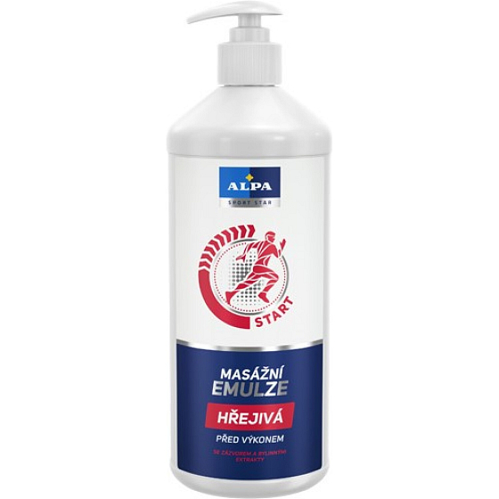 Alpa masážna emulzia hrejivá so zázvorom, 1000 ml