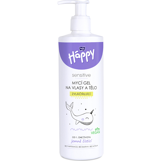 Bella Baby Happy umývací gél na vlasy a telo zvlhčujúci, 400 ml