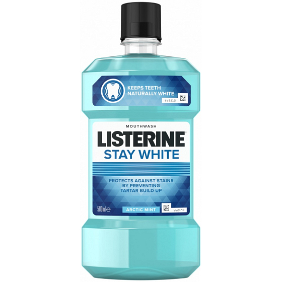 Listerine Stay White Arctic Mint ústna voda pre biele zuby 500 ml