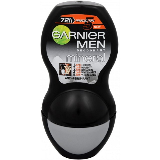 Garnier Men Mineral Protection 5 72h Non-stop guličkový antiperspirant dezodorant roll-on pre mužov 50 ml