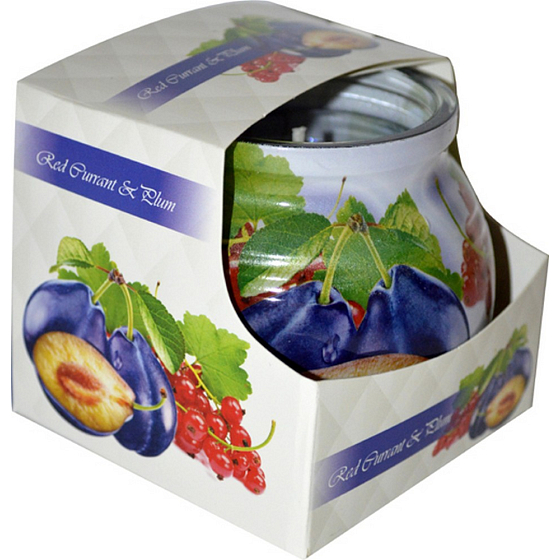 Admit Red Currant & Plum - Červené ríbezle a slivka dekoratívne aromatická sviečka v skle 80 g