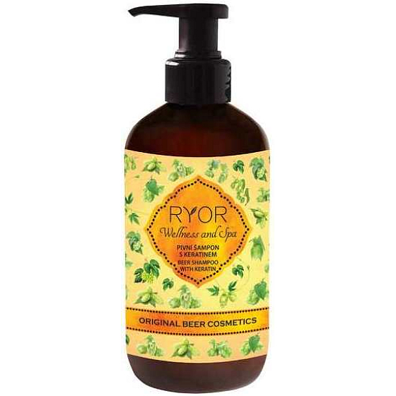 Ryor Pivná kozmetika šampón s keratínom dávkovač 250 ml