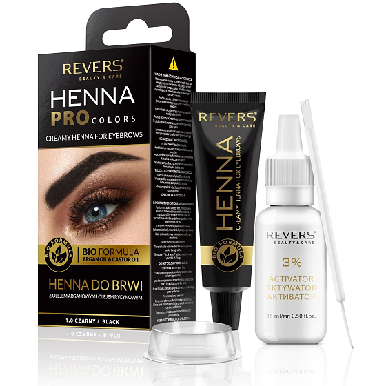 Reverz BIO Henna farba na mihalnice a obočie Čierna 15 ml + 15 ml