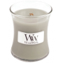 Woodwick Fireside - Oheň v krbe vonná sviečka s dreveným knôtom a viečkom sklo malá 85 g