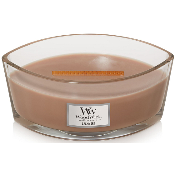 WoodWick Cashmere vonná sviečka s dreveným knôtom a viečkom zásielka 453 g