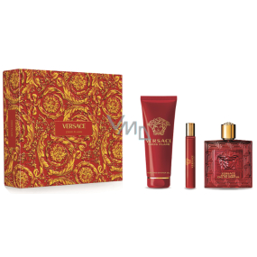 Versace Eros Flame parfumovaná voda 100 ml + sprchový gél 150 ml + parfumovaná voda 10 ml, darčeková sada pre mužov