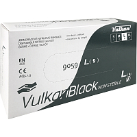 VulkanBlack čierne jednorazové bezprašné nitrilové rukavice, veľkosť L, 100 ks