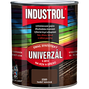 Industrol S2013 univerzál lesk vrchná farba na kov a drevo, 2320 kávovo hnedá, 600 ml