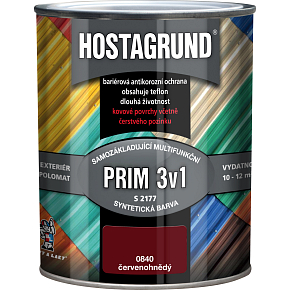 Hostagrund Prim 3v1 S2177 základná i vrchná farba na kov, 0840 červenohnedá, 600 ml