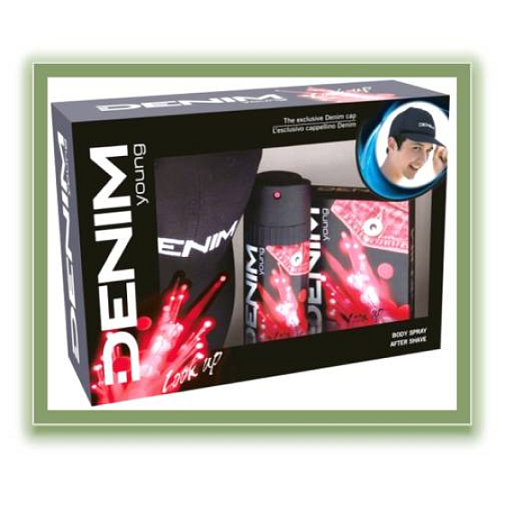 Denim Young Look Up voda po holení 100 ml + deodorant sprej + šiltovka, kozmetická sada