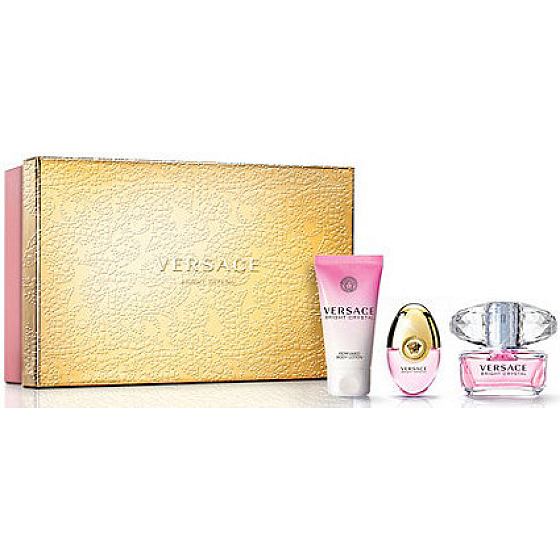 Versace Bright Crystal toaletná voda 50 ml + toaletná voda 10 ml + telové mlieko 50 ml, darčeková sada